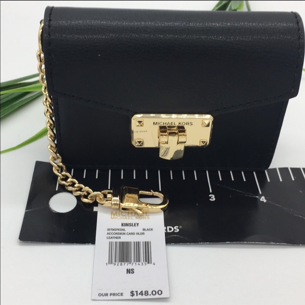 Michael Kors KINSLEY Accordion Card Holder Black - Picture 6 of 8